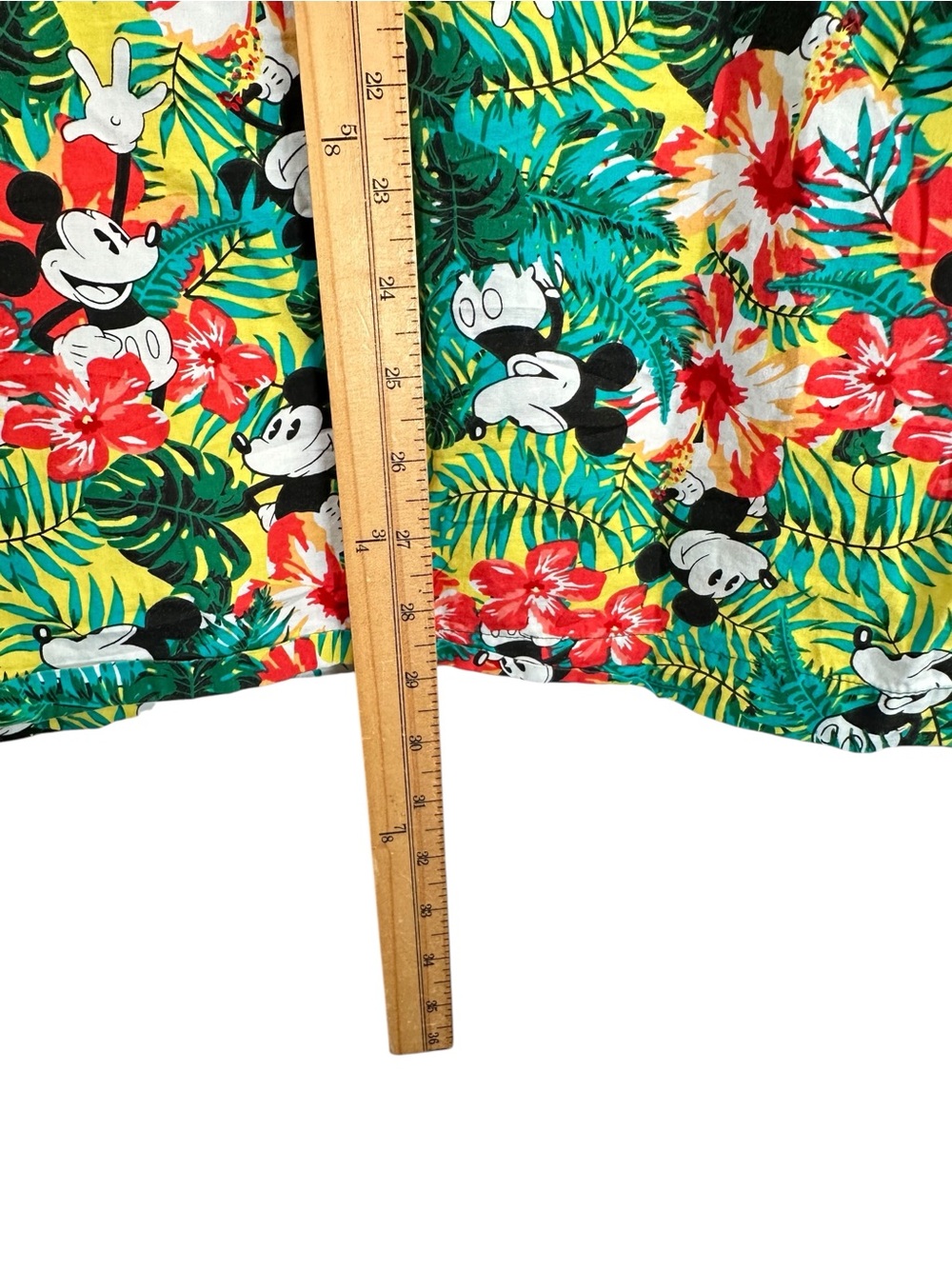 Disney Mickey Mouse Tropical Hawaiian Shirt XL Cotton Button Up Resort Vacation - Picture 13 of 16